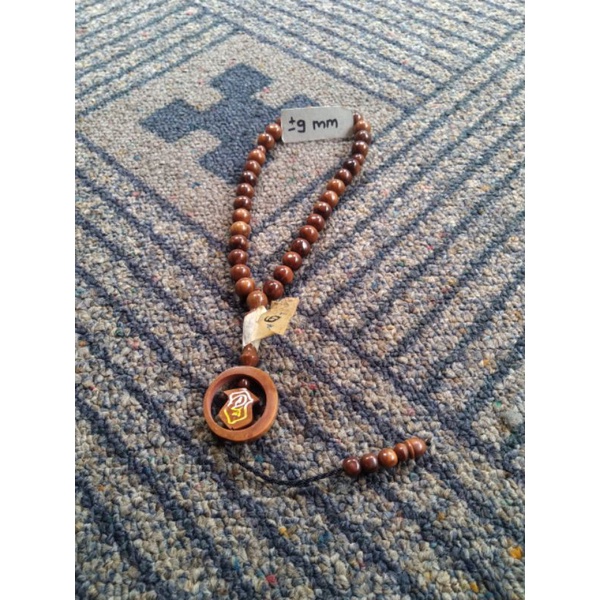 tasbih kokka bulat coklat bulan terompah ± 9 mm ( 9mm ) 33 butir ( kauka kaukah koka pukah pukaha kuka )