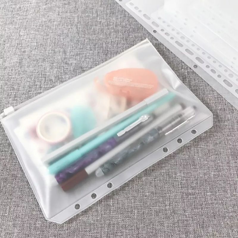 Ziplock Binder A5 Warna PVC Transparent Loose Leaf Doff Zip Lock 1 Pc