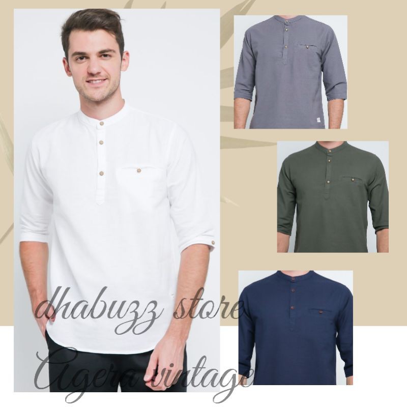 BAJU KURTA KEMEJA KOKO KEMKO PRIA ORIGINAL TERBARU LENGAN 3/4 AGERA
