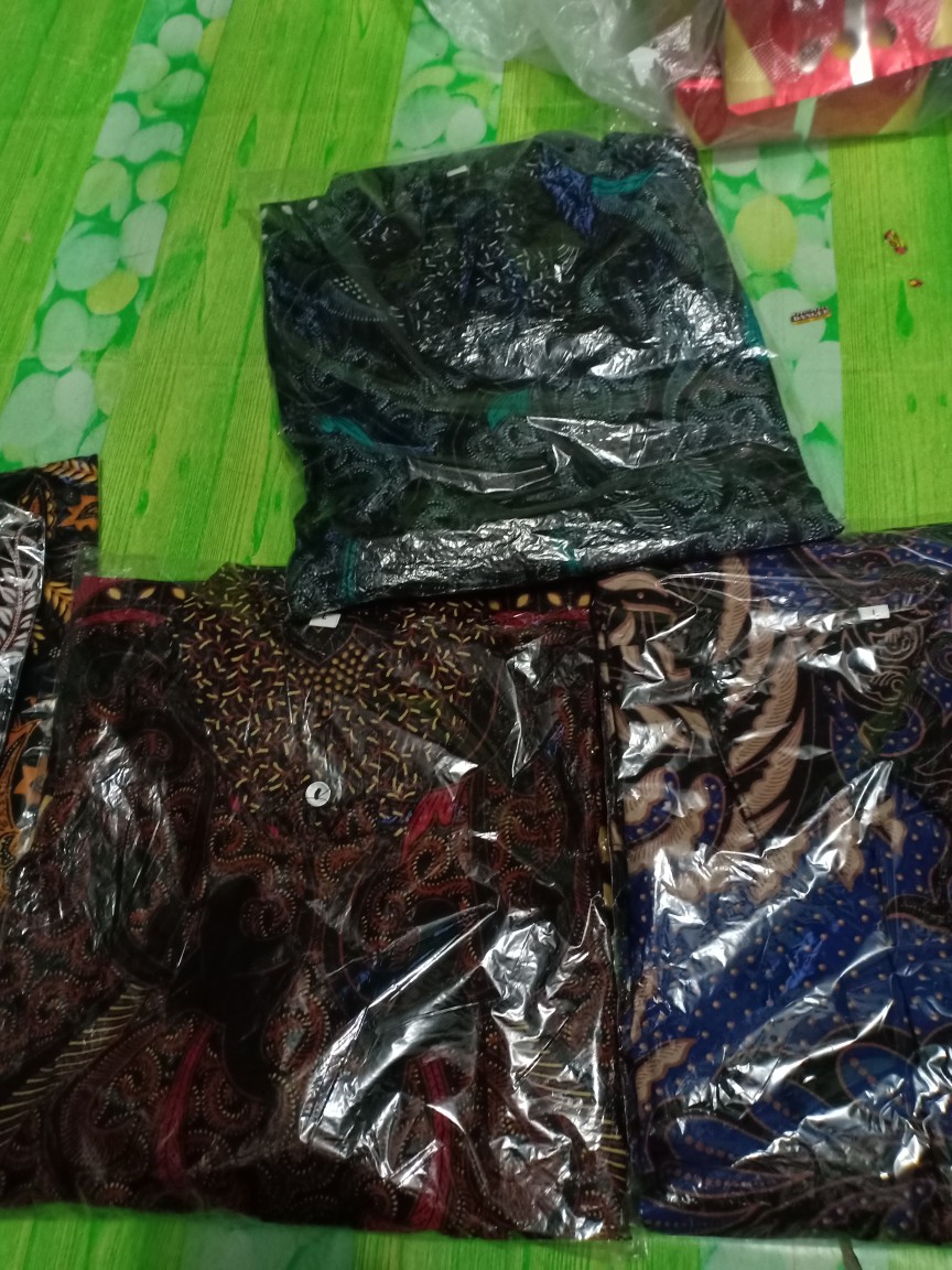 Arjaya Batik Hrb026 Kenongo Kemeja Tosca Pekalongan Padi M L Xl Sogan Printing Halus Kemeja Batik