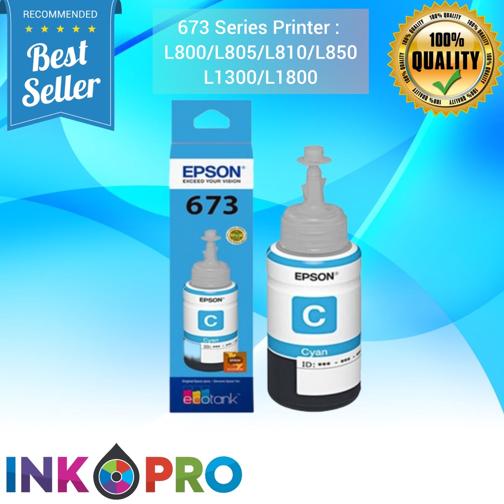 Tinta Epson 673 1Set PREMIUM Untuk Series Printer L800 L805 L810 L850 L1800