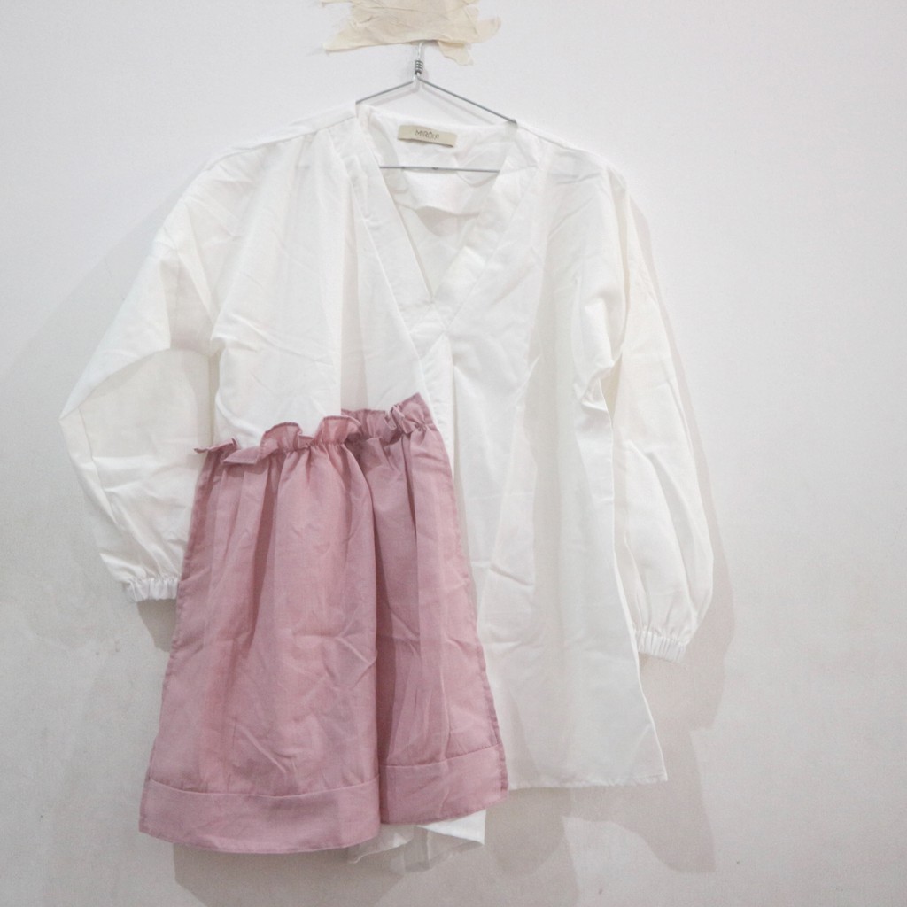 JUAL RUGI BLOUSE BARU mirroir pink