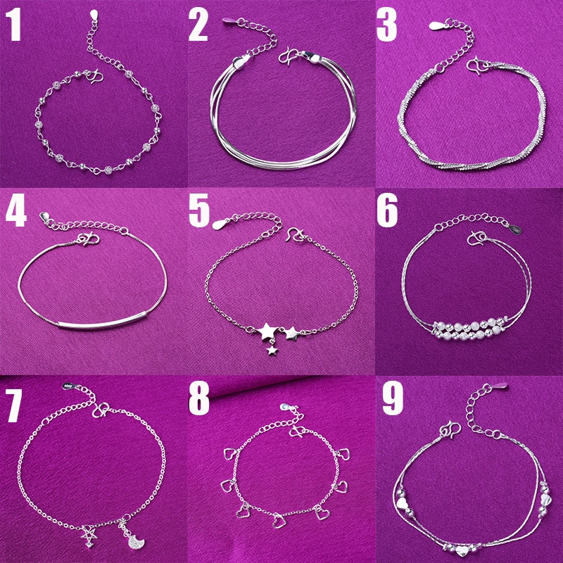 Gelang Rantai Manik-Manik Multilayer Aksen Hati Untuk Wanita