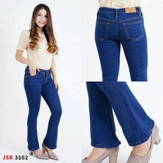  Celana  Jeans Wanita Lola Slit Cutbray  Jumbo Size Skinny 