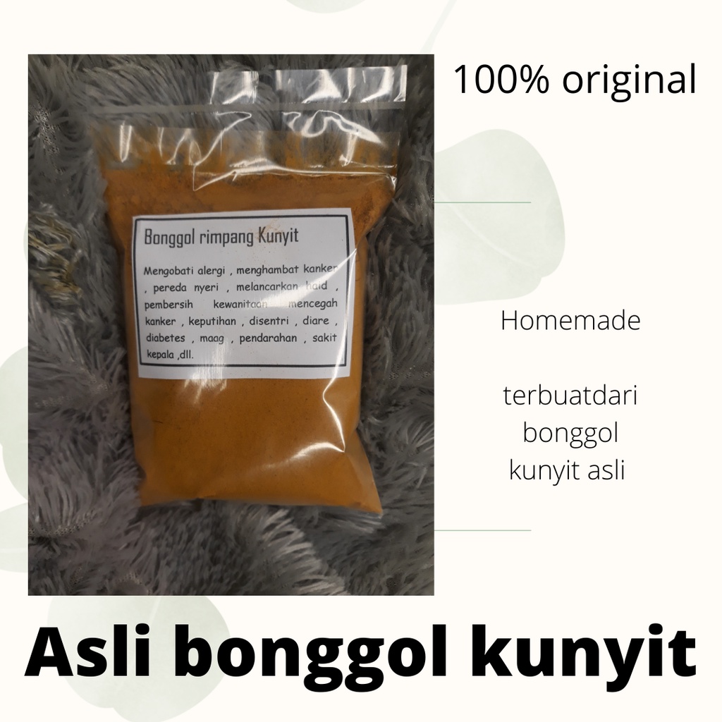 

kunyit bonggol bubuk asli 100% tanpa campuran / kunyit jamu / kepala kunyit bubuk
