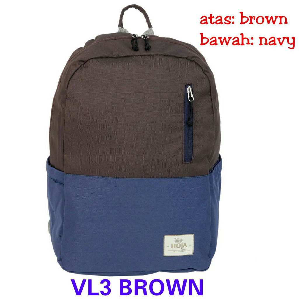 [FREE Rain Cover] HOJA VL 3 Brown - Tas Sekolah Anak Pria Wanita Laptop Backpack Ransel Punggung