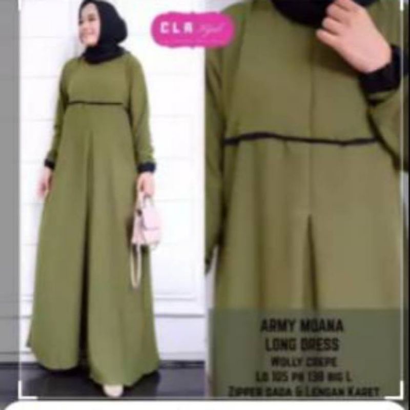 Moana basic dress fashion muslim remaja wanita