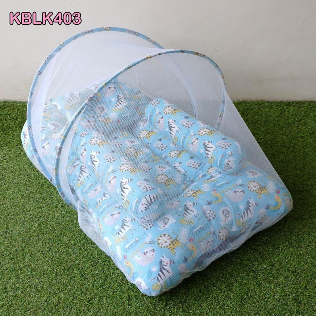 elha baby Kasur Kelambu lipat lepas Bayi Set Bantal Guling PREMIUM free tas motif karakter