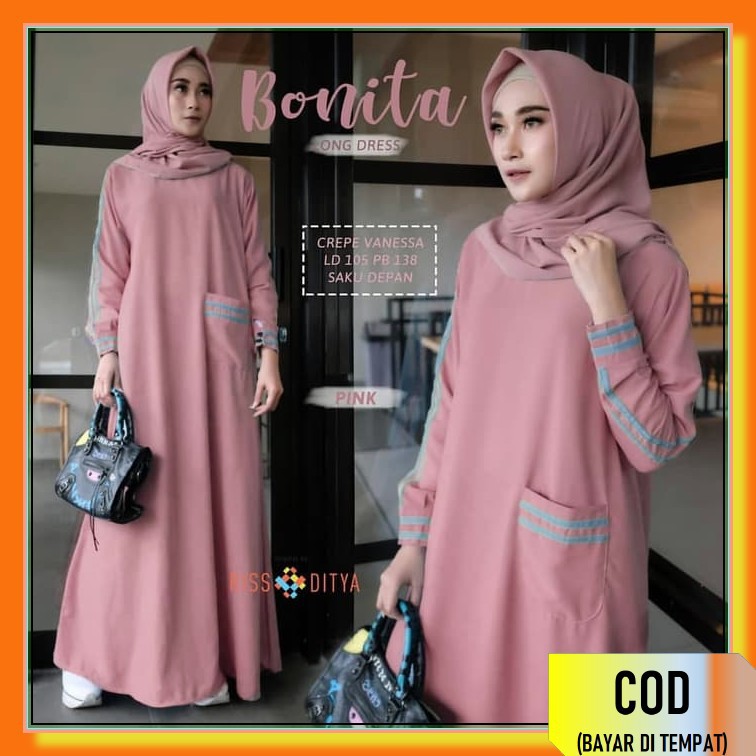 Yasmeera Gamis Rosie | Gamis Terbaru 2021 | Model Gamis Syari | B TZ298  Muslim Bonita Long Dress S