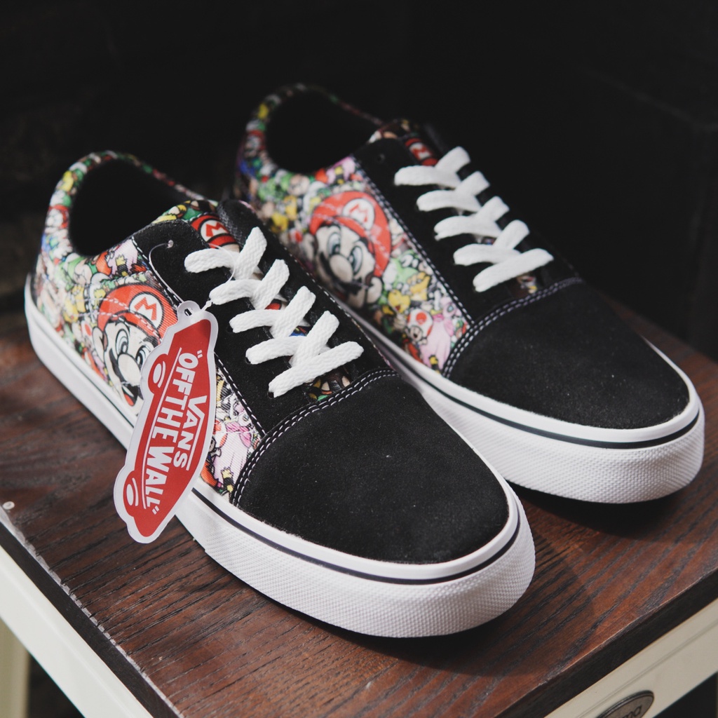 Sepatu Sneakers Pria Vans Old skhool Motif Bape 3D  All Star Sepatu Sneakers Kets + BOX Bisa cod