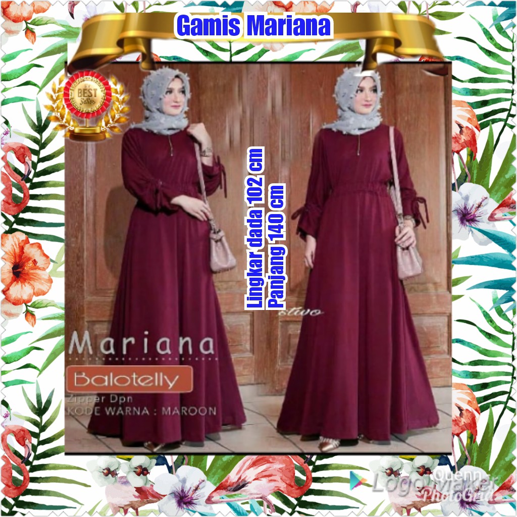 TERMURAH GAMIS MARIANA MAROON / NAVY / TERBARU/TERPOPULER/TERLARIS/KONDANGAN/TERMURAH