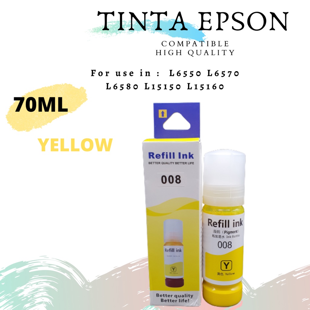 TINTA EPSON 008 L6550 L6570 L6580 L15150 L15160 Compatible 1 PAKET 4 WARNA