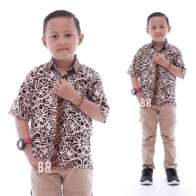 Kemeja Batik Anak - batik anak - baju batik anak laki laki umur 2-12 tahun hem batik anak pendek