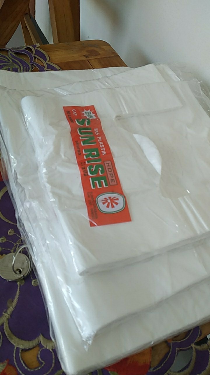 Gk21 Kantong Plastik Sunrise Putih Tebal 21 X 02 X 40 Kresek Isi 50 Lb