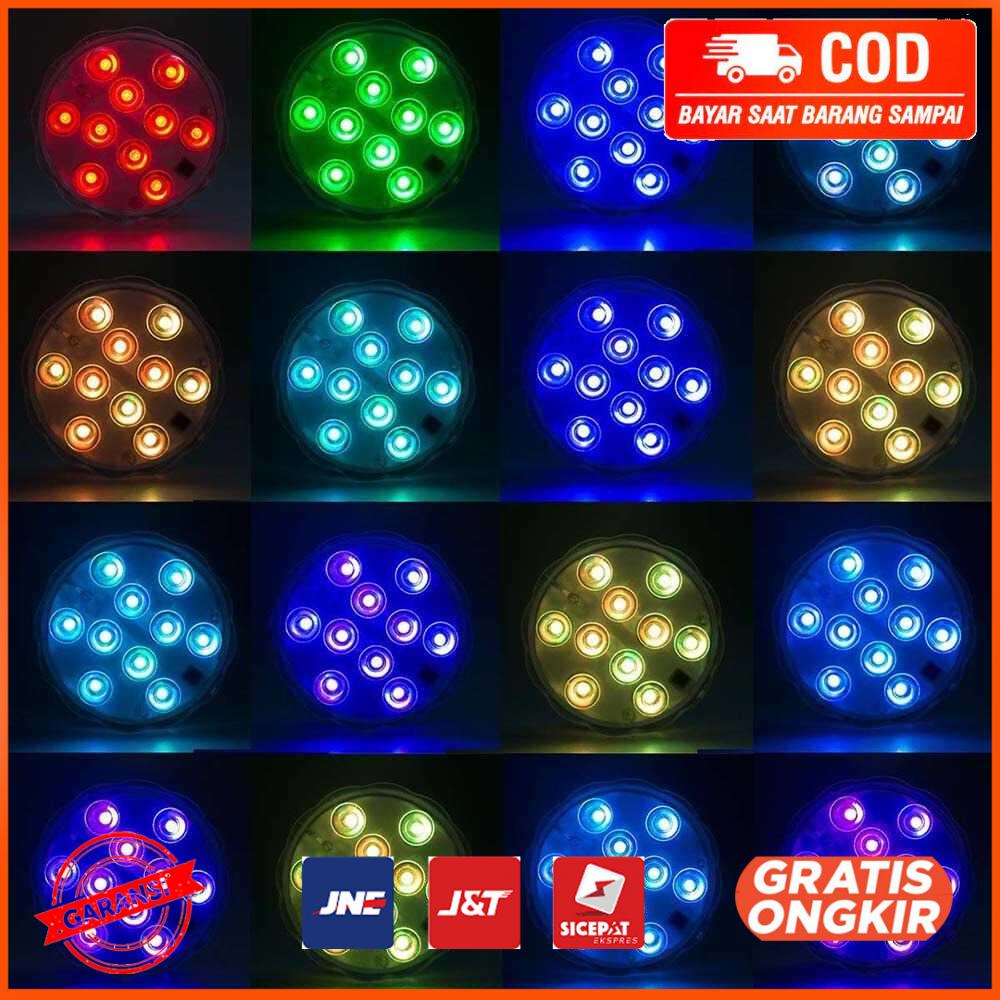 Lampu LED RGB Waterproof Submersible 7.5W 10 LED 4 PCS - XY635