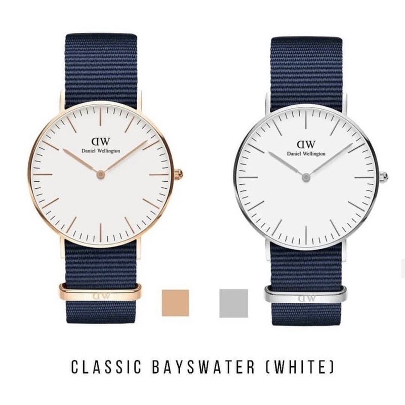 jam tangan de*we classic canvas bayswater original 100% (tali kain warna biru)