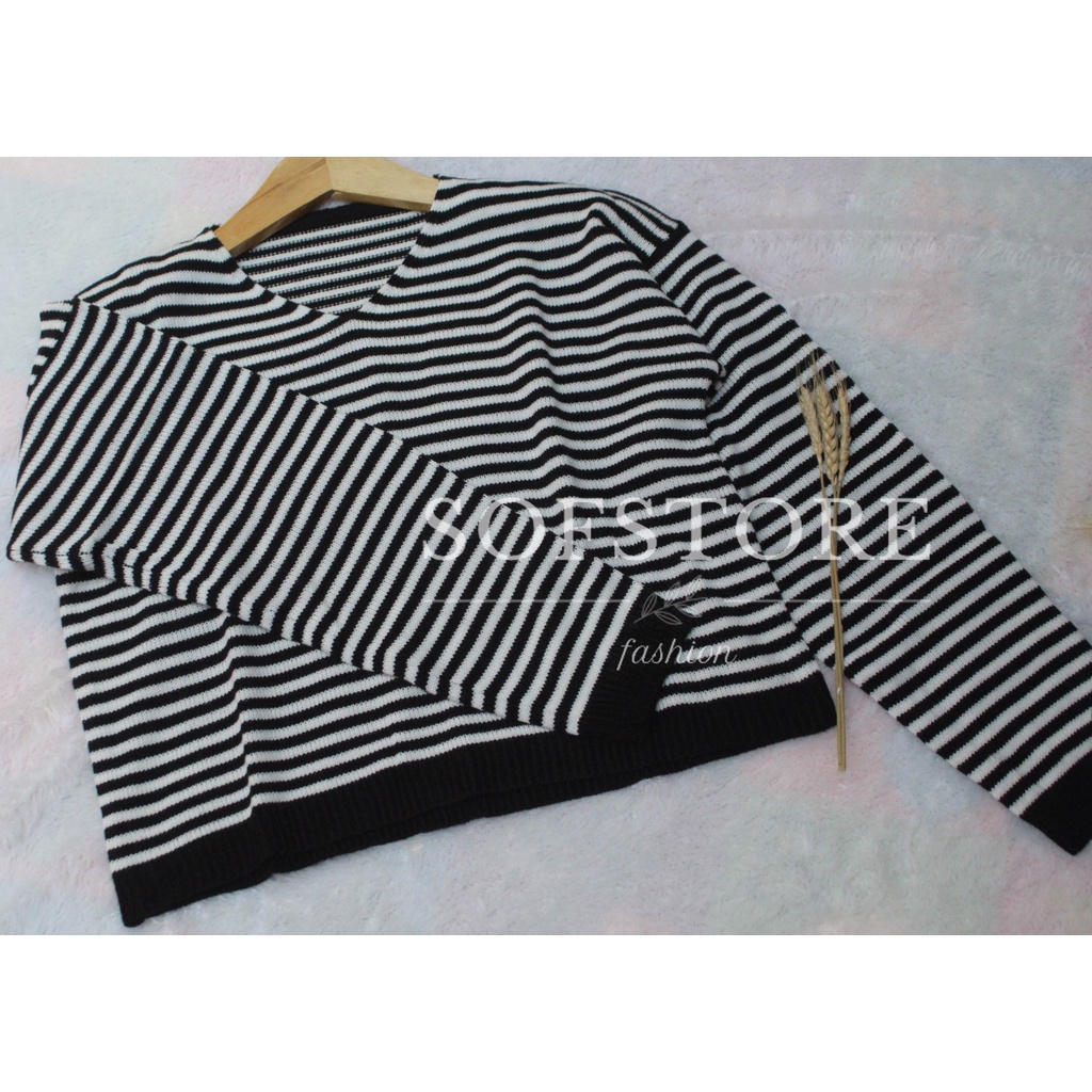 LADYE BLASTER Crop Blouse Rajut PREMIUM TEBAL / SWEATER Atasan Wanita CROP MOTIF