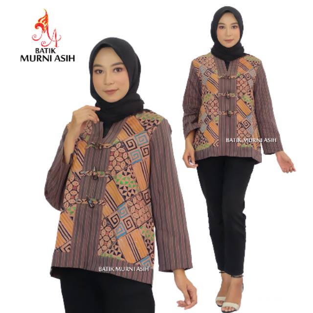 Batik Murni Asih - Blouse Batik Johana Solo Murah Cantik Batik Cap Kombinasi Tulis Tenun Lurik