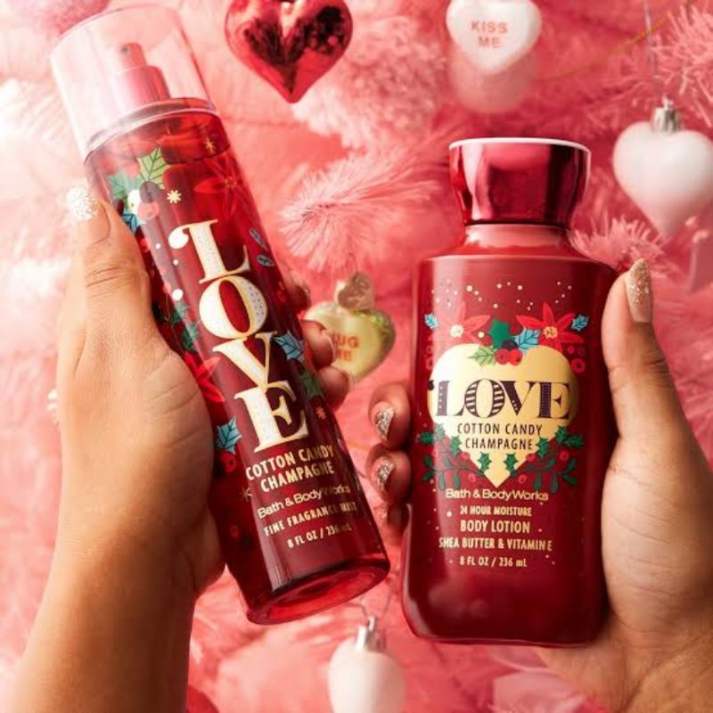 BATH AND BODY WORKS BBW LOVE COTTON CANDY CHAMPAGNE SERIES MIST LOTION SHOWER GEL BODY CREAM HAND CREAM SHOWER GEL BODY CREAM LOTION MIST WASH WALLFLOWER ROOMSPRAY SCENTPORTABLE GENTLE GEL DEEP CLEANSING GENTLE FOAMING CREAMY LUXE