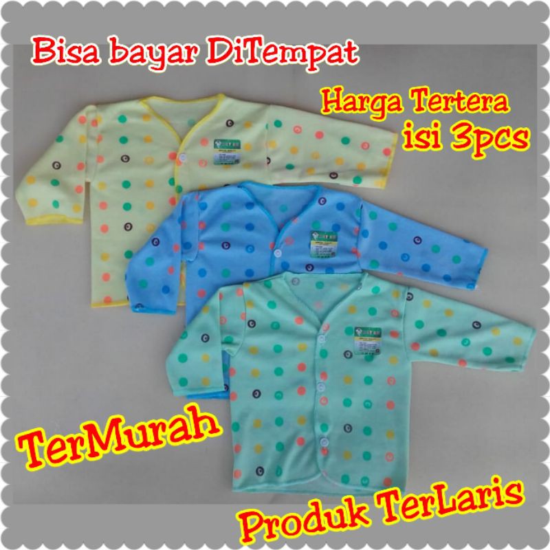 Baju bayi Panjang Polkadot 3pcs Terlaris