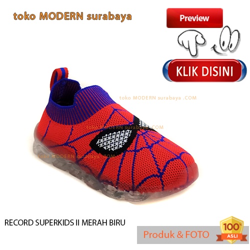 RECORD SUPERKIDS II MERAH BIRU sepatu anak sepatu casual lampu