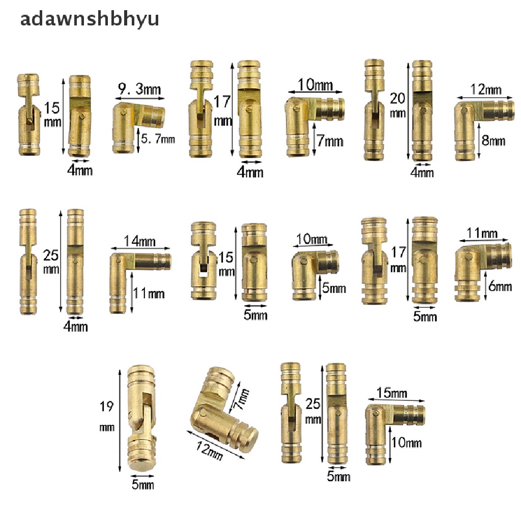 Adawnshbhyu 10Pcs Kotak Perhiasan Tembaga Kuningan Tersembunyi invisible concealed barrel hinge