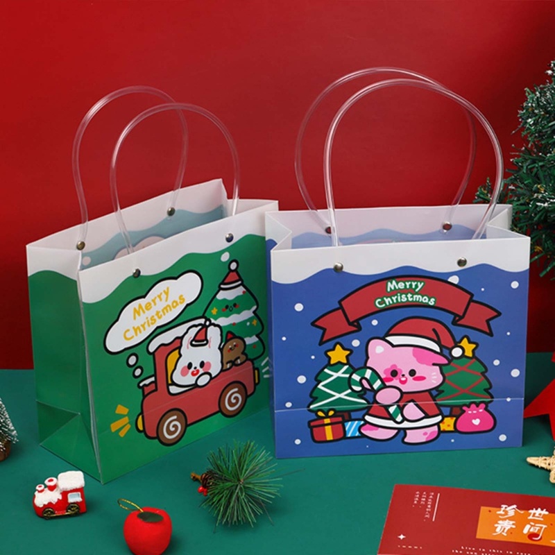 5pcs / Set Tas Hadiah Natal Multifungsi Dengan Gagang Untuk Anak Laki-Laki Dan Perempuan