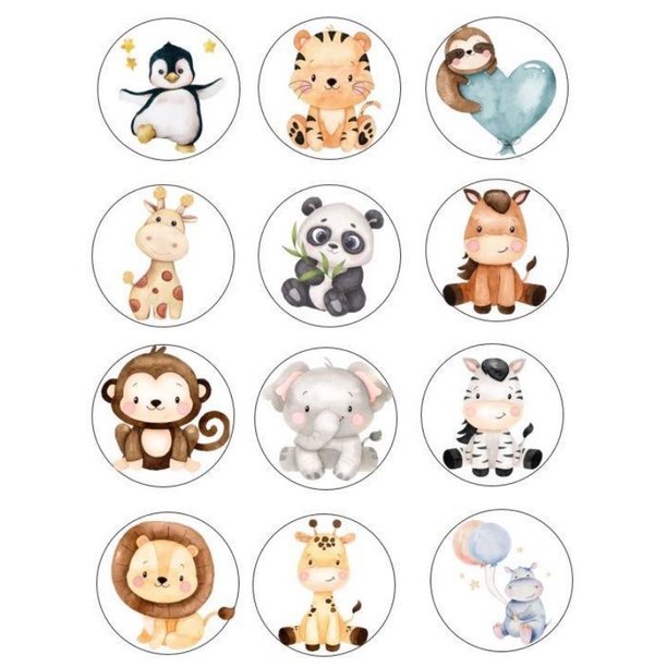 

Stiker label tema hewan animal zoo 100 pcs 20 rb