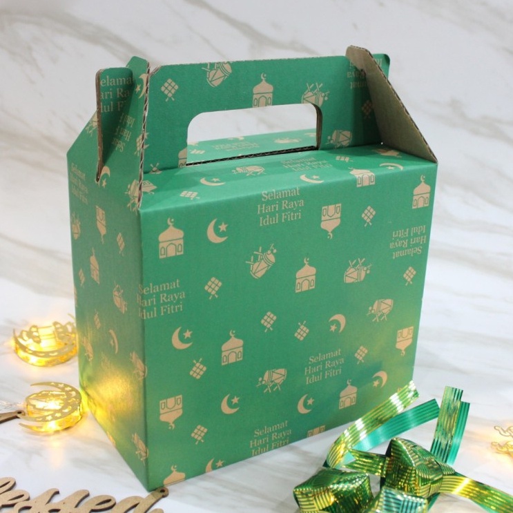 

Kardus Box Jinjing Lebaran EID Mubarak Kotak Kemasan Box Parcel Idul Fitri Packaging Hampers Tenteng