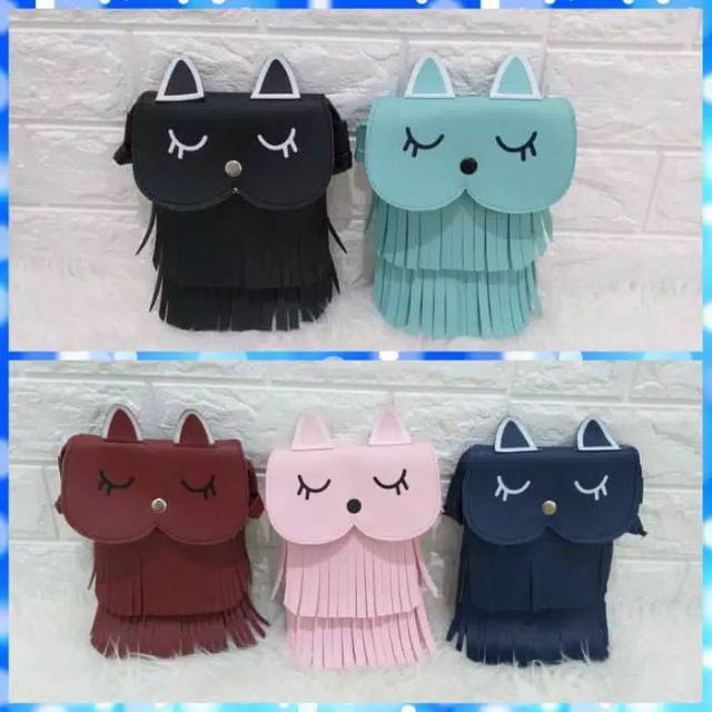 FUKORO SLING PHONE BURUNG HANTU OWL SLING BAG LUCU TAS RUMBAI CEWEK