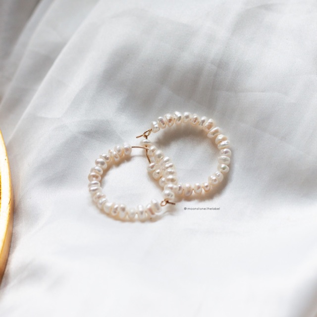 

London Earring | Original Freshwater Pearl | Moonstone The Label
