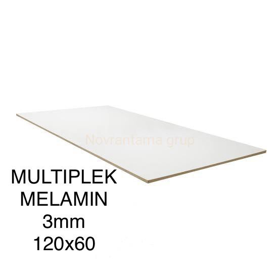 Triplek / Multiplek melamin putih 3mm (120x60)cm, melaminto plywood, white