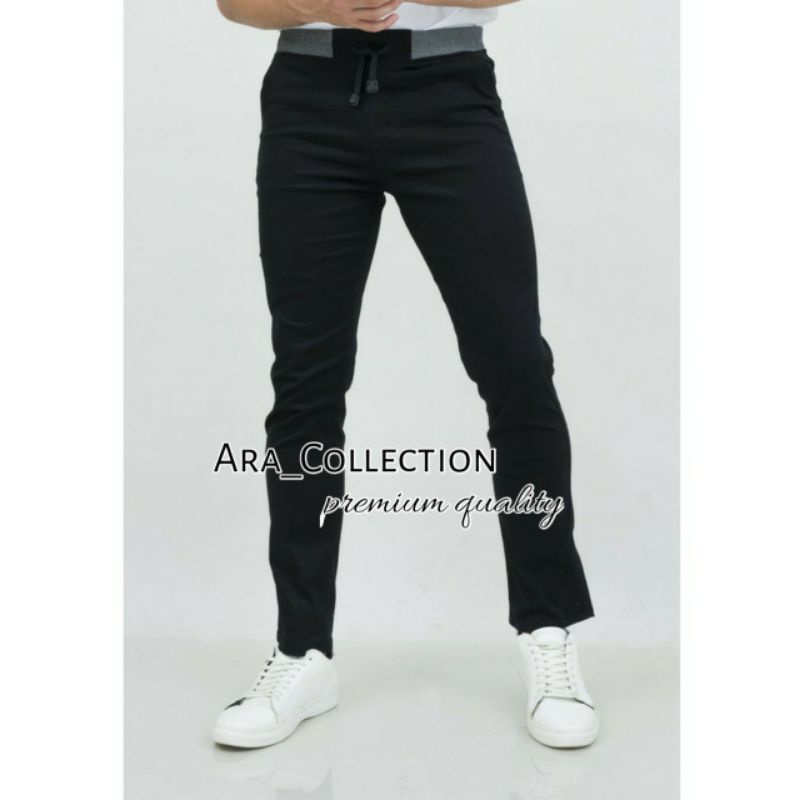 Diskon Celana Chino Panjang Rip Pinggang Karet Premium Size 27-38