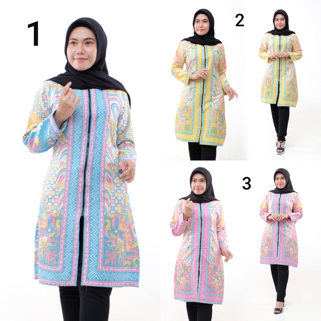  TUNIK  BATIK  WANITA MOTIF SINARAN BARU SERI 2 SERAGAM  BATIK  