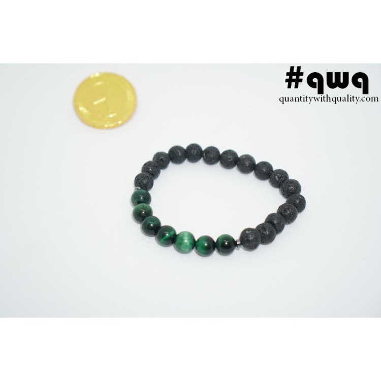 gelang batu akik seven chakra cakra Green Tiger Eye cakra yoga