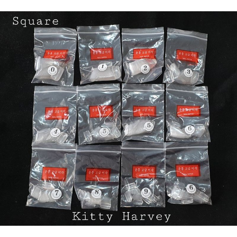 600PCS KUKU PALSU SQUARE PENDEK | SHORT SQUARE FAKE NAIL