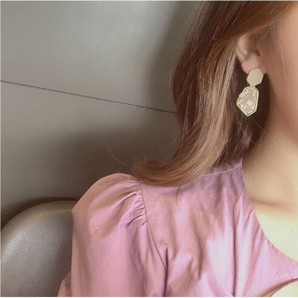 ANTING KOREA WANITA ANAK PEREMPUAN ANTING ELEGANT ANTING TUSUK SIMPLE GIWANG MOTIF STONE  IMPORT ANT34