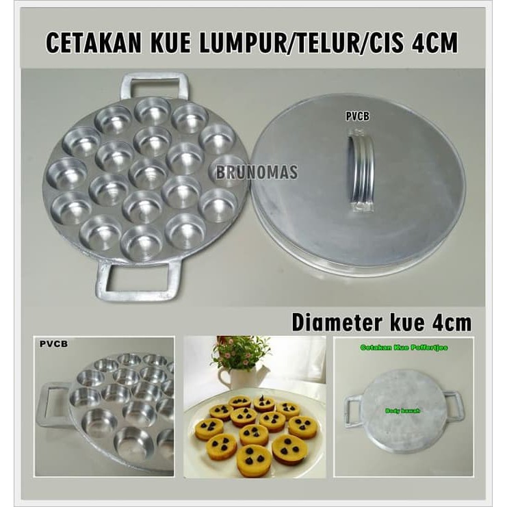 Cetakan Kue Lumpur Mini Kue Cis Poffertjes isi 19 PVCB + Tutup ck325