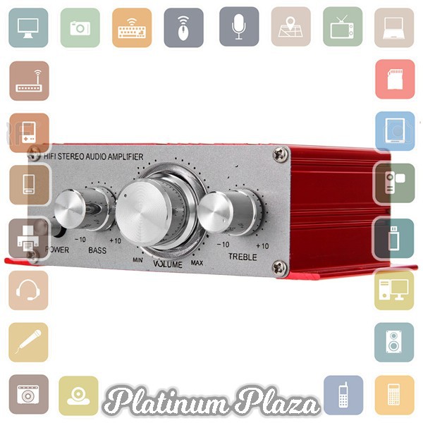 Lepy Hi-Fi Stereo Amplifier Speaker 2 channel 20W - HY-2001 - Red`I7Q8SR-