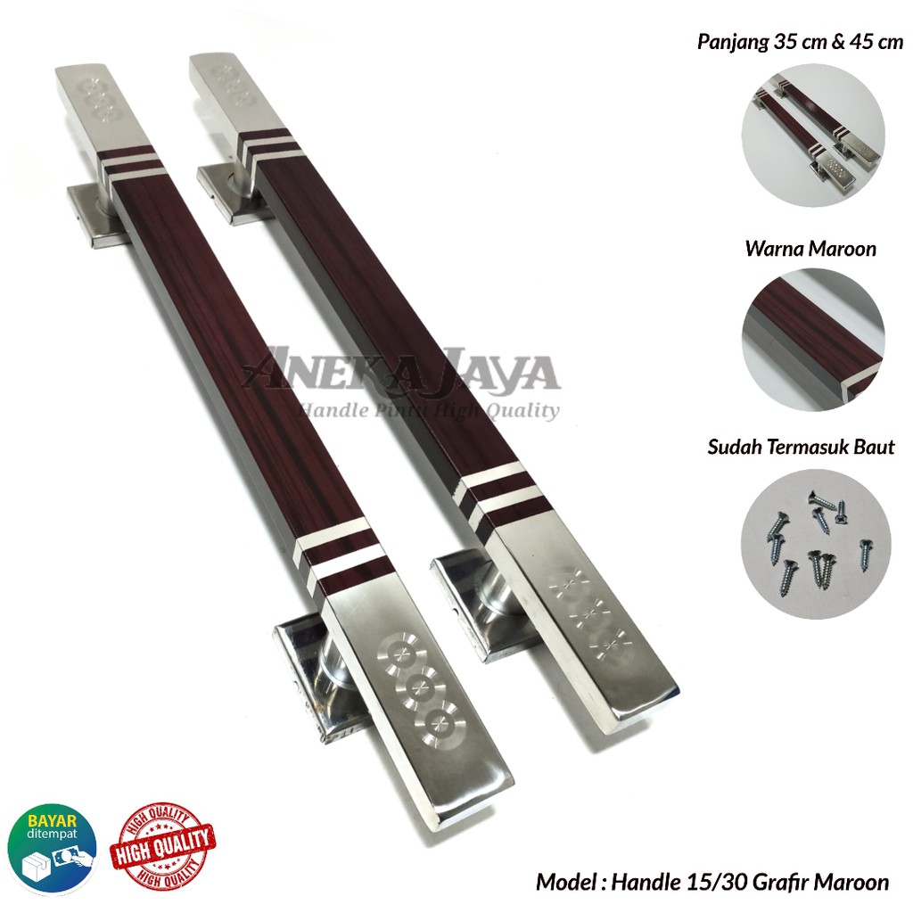 Satu 1 set isi 4 Handle kunci Pintu rumah 33 cm &amp; 45 cm / Tarikan Pintu rumah / gagang pintu rumah