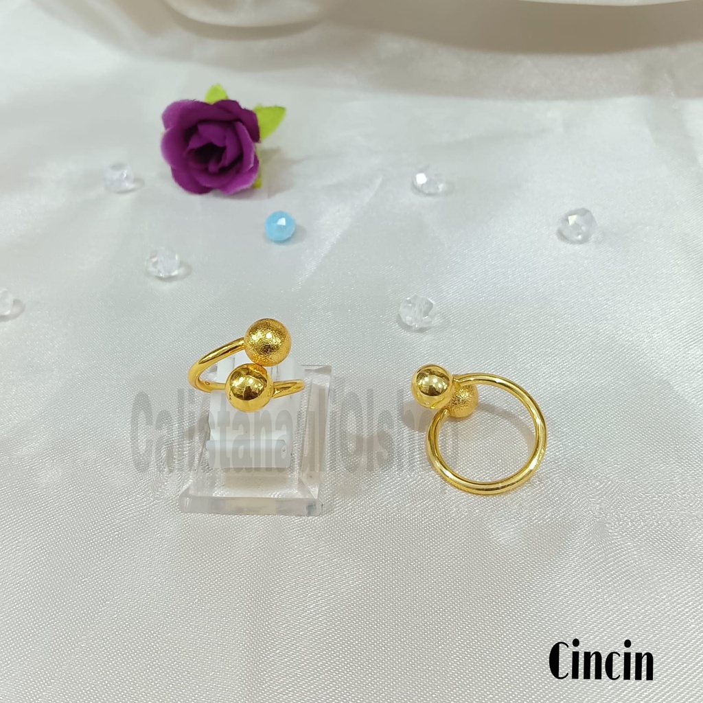 SET DEWASA BOBA MINIMALIS PERHIASAN EMAS KOREA ANTI KARAT DAN ANTI LUNTUR