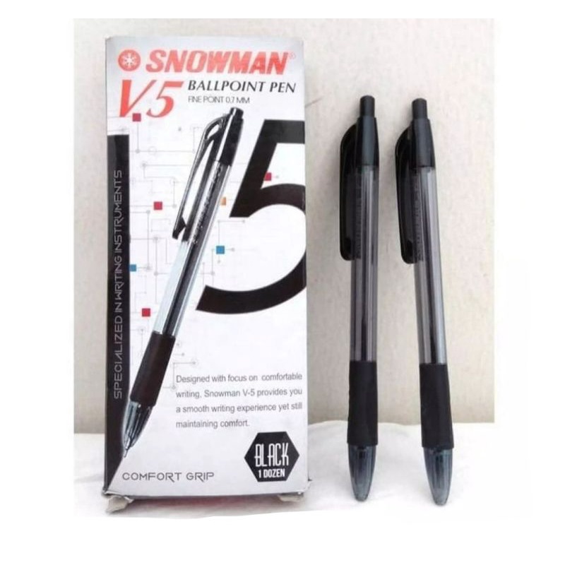 

Pena Snowman V5 ,warna hitam 1kotak (12pcs)