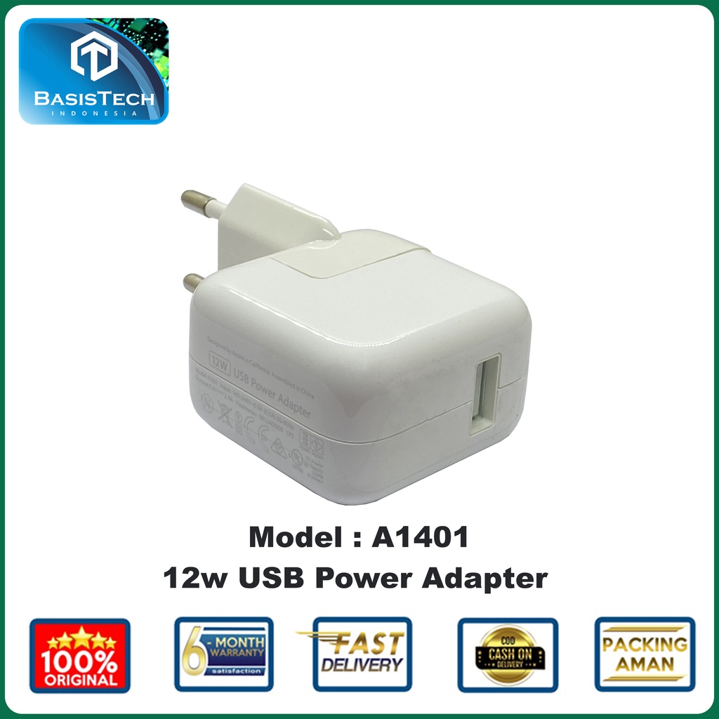 ADAPTER KEPALA CHARGER USB IP 12WATT POWER ADAPTER A1401 - ORI