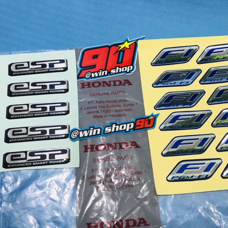 emblem stiker sticker logo ESP FI Honda sepasang original