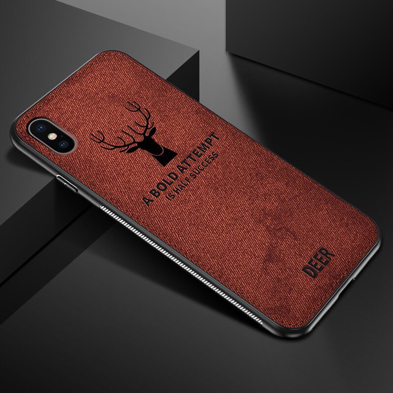 Soft TPU edge Canvas Embossed Deer Phone Cases For Iphone X Xs Max Xr 8 7 6 6s Plus Cover