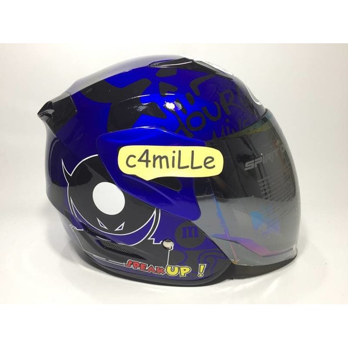 Untuk Anda HELM GM FIGHTER SE SPEAK UP BLUE HALF FACE
