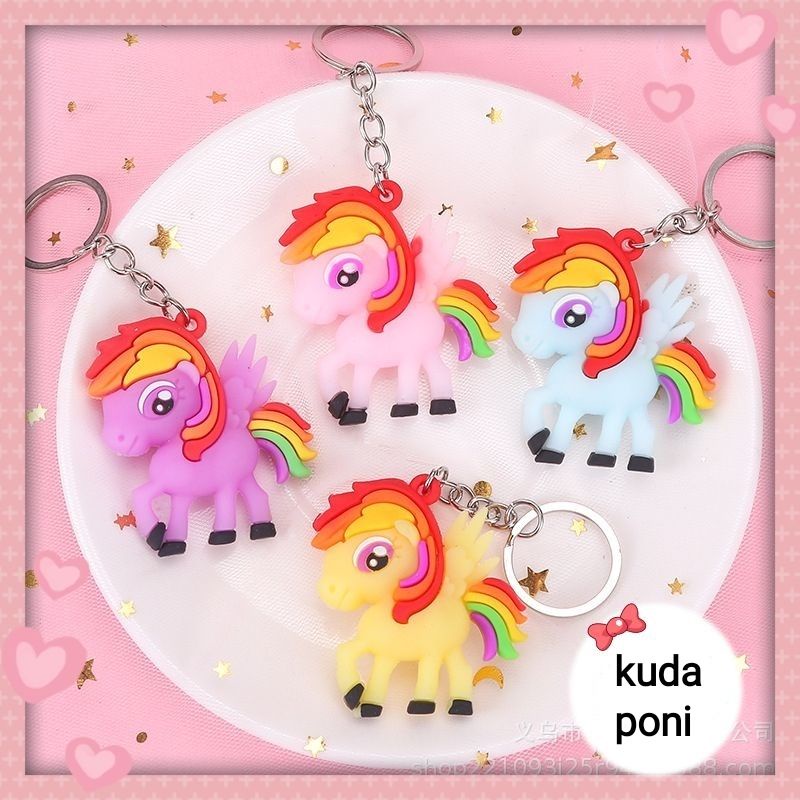 Gantungan Kunci Karakter Lucu Gantungan Kunci Unicorn Hello Kitty Kuda Poni Koleksi Kado Hadiah Anak Gantungan Kunci