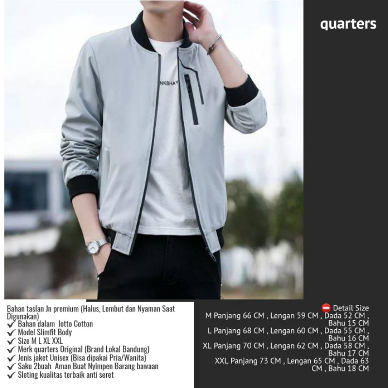 jaket bomber pria bahan taslan JN import murah