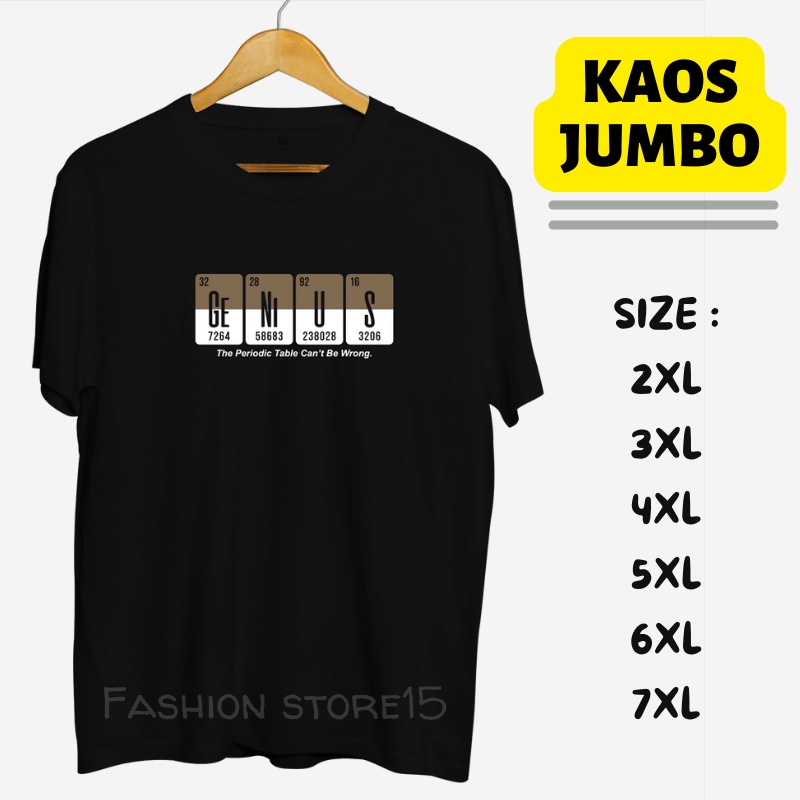 Kaos Pria Jumbo Oversize Kaos Oblong Hitam Ukuran Besar Laki Laki dan Perempuan M L XL XXL XXXL 4XL 