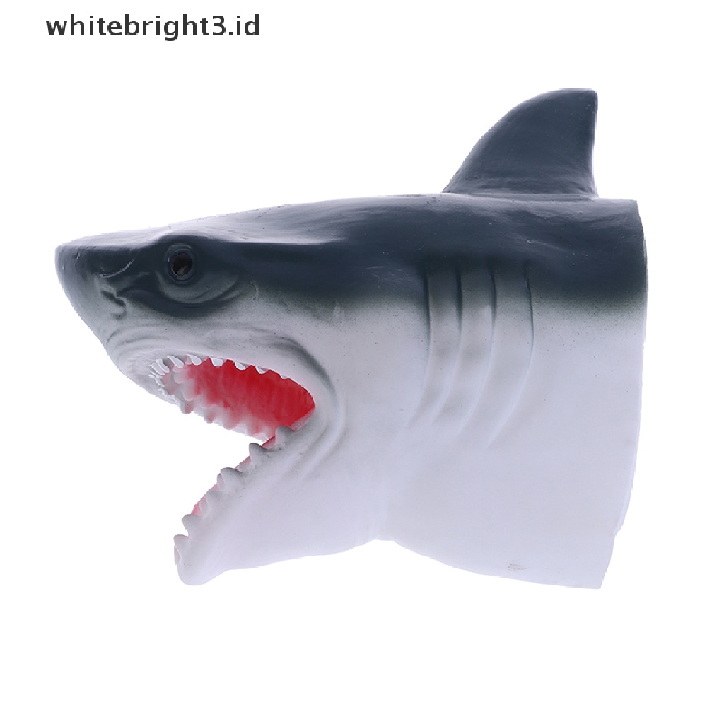 {whitebright3.id} Shark Arm Glove Hand Puppet Toy Soft Rubber Shark Glove Interactive Toy  ,